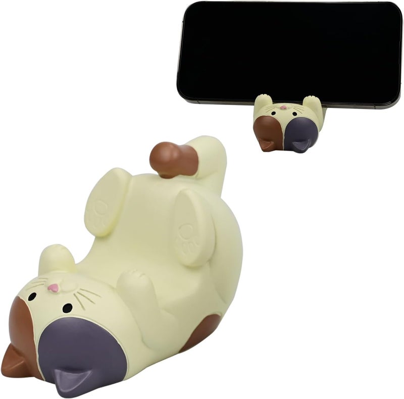 Mevodeata Cat-Shaped Phone Stand Animal Resin Gifts for Cat Lovers, Home & Office Fashion Accessories(White) - Image 3